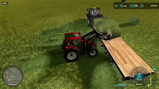 FS22  GRASSLANDS 22 17  LOADING BALES ONTO THE LOWLOADER  BIG LOAD [upl. by Llekcir923]