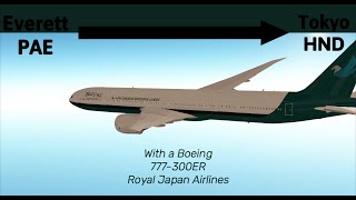 GeoFS Long Haul  Everett to Tokyo  Boeing 777300ER  Royal Japan Airlines [upl. by Lorianna]