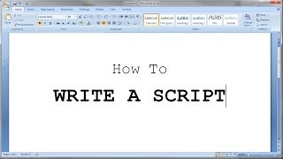 How to Write a Short Script [upl. by Rosita]