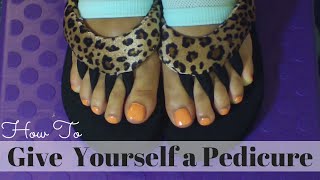 How I Pedicure My Feet at Home Lots of MUST Have Products [upl. by Aynna]