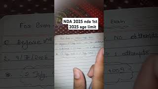 NDA 1st 2025 age limit are you full fill this criteria ndapreparation very important new in exam [upl. by Salli714]