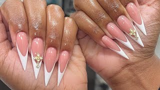 How To Perfect Acrylic Application  Clean Cuticle Application  Beginner Friendly Tutorial [upl. by Dorie]