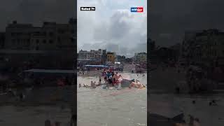 Dramatic scenes from Andhericha Raja Immersion as boat capsizes in sea shorts [upl. by Ennahtebazile]