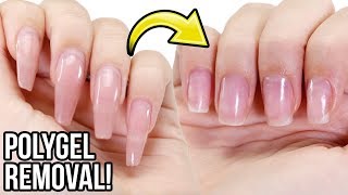 Remove PolyGel Nails Step By Step HowTo Tutorial [upl. by Kienan694]