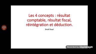 LES 4 CONCEPTS résultat comptable et fiscal réintégration et déduction [upl. by Lapointe748]