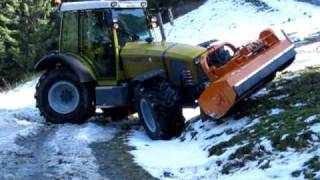 Rigitrac  Tracteur de montagne mountain tractor Trombert Espaces Verts [upl. by Anaujik]