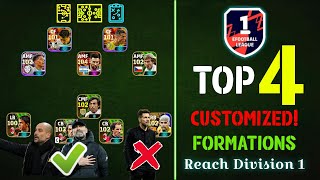 Top 4 Customized Formations Reach Division 1 eFootball 2024 Unique Formations eFootball 2024 Mobile [upl. by Kellyann]