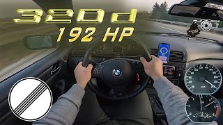 240kmh  BMW E46 320D Tuned 192HP  Acceleration amp Top Speed on German Autobahn  100  200kmh [upl. by Moyer884]