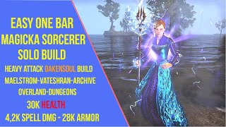 Easy One Bar Magicka Sorcerer Solo Build for ESO Gold Road  Solo Magsorc Build [upl. by Neyuq8]