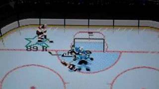 SNES NHL94 Flip pass goal scored by Mario Lemieux [upl. by Gnaig]