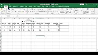 MS ExcelDesign Marksheet [upl. by Alper]