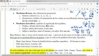 Estructura de la palabra morfemas lexemas tipos de palabra según su estructura [upl. by Atsirhc]