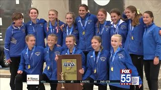 Homestead girls cross country celebrates first state championship [upl. by Annaxor909]