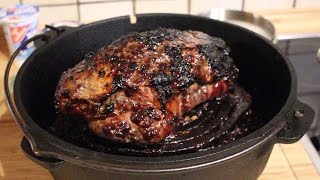 Schweinebraten mit einer Pflaumenmusmarinade aus dem Dutch Oven [upl. by Obellia10]