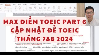 CẬP NHẬT ĐỀ THI TOEIC MỚI NHẤT PART 6 2024 [upl. by Eimile]