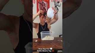 2Kg Natto Rice Bowl 3386 calories 186 g protein bulk bulking gymmemes gymmeme gymbro gymfreak [upl. by Isabeau]