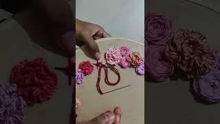 Flower embroidery design 🌹embroiderydesign floralart embroideryforbeginners embroideryhoop [upl. by Adiaj]