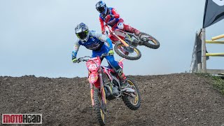 Battle of the year Conrad Mewse and Josh Gilbert slug it out in the Revo Brit MX1 at Schoolhouse [upl. by Soren]