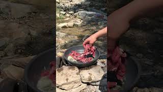 doğada çökertme kebabı🥩🔪  cokertme kebab in nature shorts🥩🔪 [upl. by Nrublim]