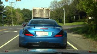 Alex Ovechkins Mercedes SL65 AMG Black Series Matte Blue On the Road [upl. by Nwahsuq280]