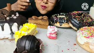 Eating Chocolate Cake Donuts Pastries  Asmr Eating  Mukbang LiveToEATT [upl. by Brenda]