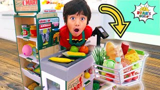 Ryans Pretend Play Grocery shopping One hr kids video [upl. by Hilbert667]