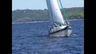 Bayfield B32C sailing with reefed main and staysail [upl. by Trixie809]