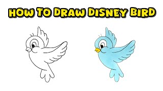 Follow Along and Learn How to Draw Blue Disney Bird – Detailed Instruction [upl. by Selia]