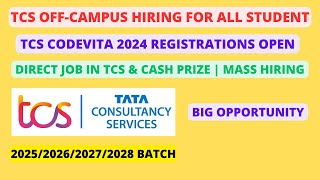 TCS Off Campus Hiring 2024  TCS CodeVita  Any Students Eligible  No  Criteria [upl. by Atiuqes]