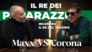 Fabrizio Corona Vs Maxx Mereghetti Il Re 👑 del trading incontra il Re 👑 dei paparazzi 🤳 denaropoli [upl. by Krueger]