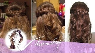 Peinado fácil Semirecogido con ondas y trenzas [upl. by Salangi]