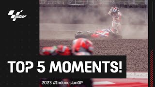 Top 5 MotoGP™ Moments 😱  2023 IndonesianGP [upl. by Faria]