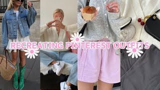 RECREATING PINTEREST OUTFITS spring outfit ideas 2024 [upl. by Jamison]