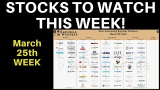 Stocks To Watch This Week Earnings Whispers  Major Stocks McCormick Carnival RH And Walgreens [upl. by Georgina]