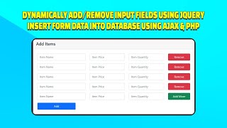 Dynamically AddRemove Form Inputs amp Insert Data Into Database Using Bootstrap 5 jQuery amp PHP [upl. by Euqinwahs]