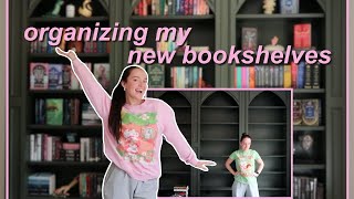 organizing my new bookshelves  bookshelf tour [upl. by Hoshi395]