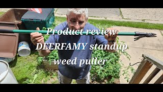 DEERFAMY Stand Up Weed Puller Tool with Long Handle Garden Weeder [upl. by Aramanta]