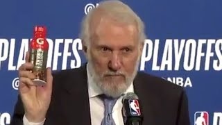 Gregg Popovich SHOUTS ‘Go WARRIORS’ amp DISSES Gatorade Has He Lost His Mind  2018 NBA Playoffs [upl. by Ancel]