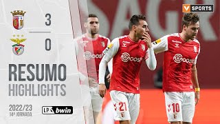 Highlights  Resumo SC Braga 30 Benfica Liga 2223 14 [upl. by Farah]