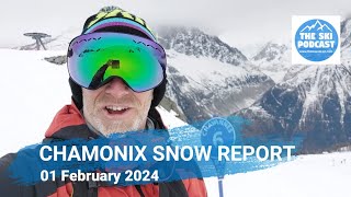 Chamonix BréventFlégère Snow Report  01 February 2024 [upl. by Ardnuasal]