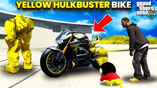 Franklin amp Shin Chan Stealing Yellow Hulk Buster Super Dangerous Bike in Gta 5 in Telugu [upl. by Saixela]