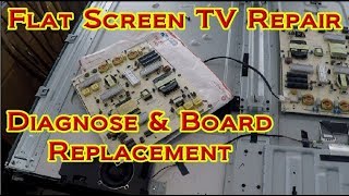 Flat Screen TV Repair  Board Replacement [upl. by Anayk657]