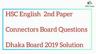 HSC english sentence connectors Dhaka Board 2019  Connectors HSC  HSC English 2nd Connectors [upl. by Denbrook885]