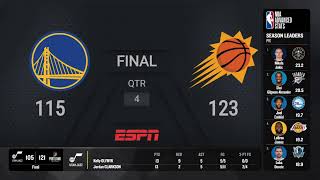 Golden State Warriors  Phoenix Suns  NBA on ESPN Live Scoreboard [upl. by Niad]