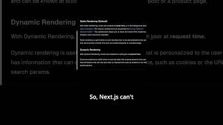What Does quotDynamic Renderingquot Mean nextjs reactjs [upl. by Lebiralc]