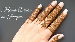 Easy DIY mehndi henna design on fingers [upl. by Opal]