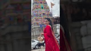 Temple visits 🙏🏻🙏🏻  Anupa Satish  Kannada songs  Yelu shiva  Halunda Tavaru  Saree [upl. by Retsam]