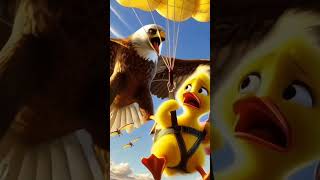 The little duck goes paragliding but encounters an eagle midway Animation YellowDuck [upl. by Halpern]