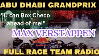 Max Verstappen Full Race Team radio Abu Dhabi Grand Prix [upl. by Etnovaj]