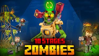 I SURVIVED 10 STAGES OF ZOMBIES IN MINECRAFT [upl. by Blanchard]